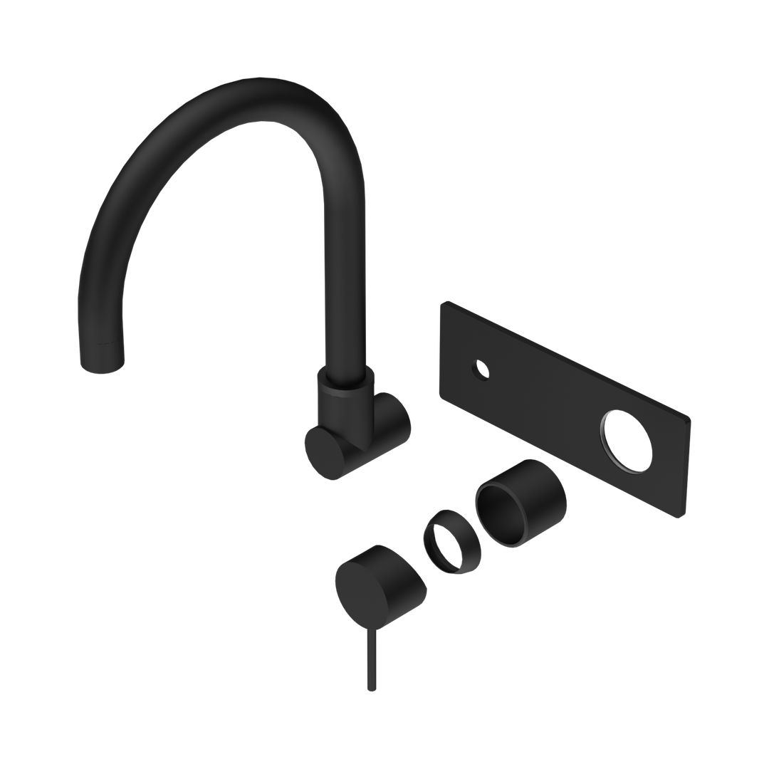 Nero Mecca Wall Basin/Bath Mixer Swivel Spout Trim Kits Only - Matte Black