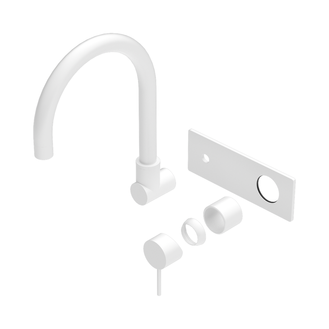 Nero Mecca Wall Basin/Bath Mixer Swivel Spout Trim Kits Only - Matte White