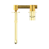 Mecca Wall Basin/Bath Nero Mixer Swivel Spout 225mm - Brushed Gold Nr221910Rbg