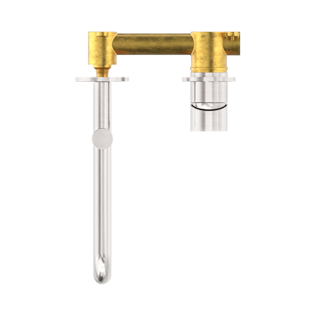 Mecca Wall Basin/Bath Nero Mixer Swivel Spout 225mm - Brushed Nickel Nr221910Rbn