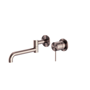 Nero Mecca Wall Basin/Bath Mixer Swivel Spout 225mm - Brushed Bronze