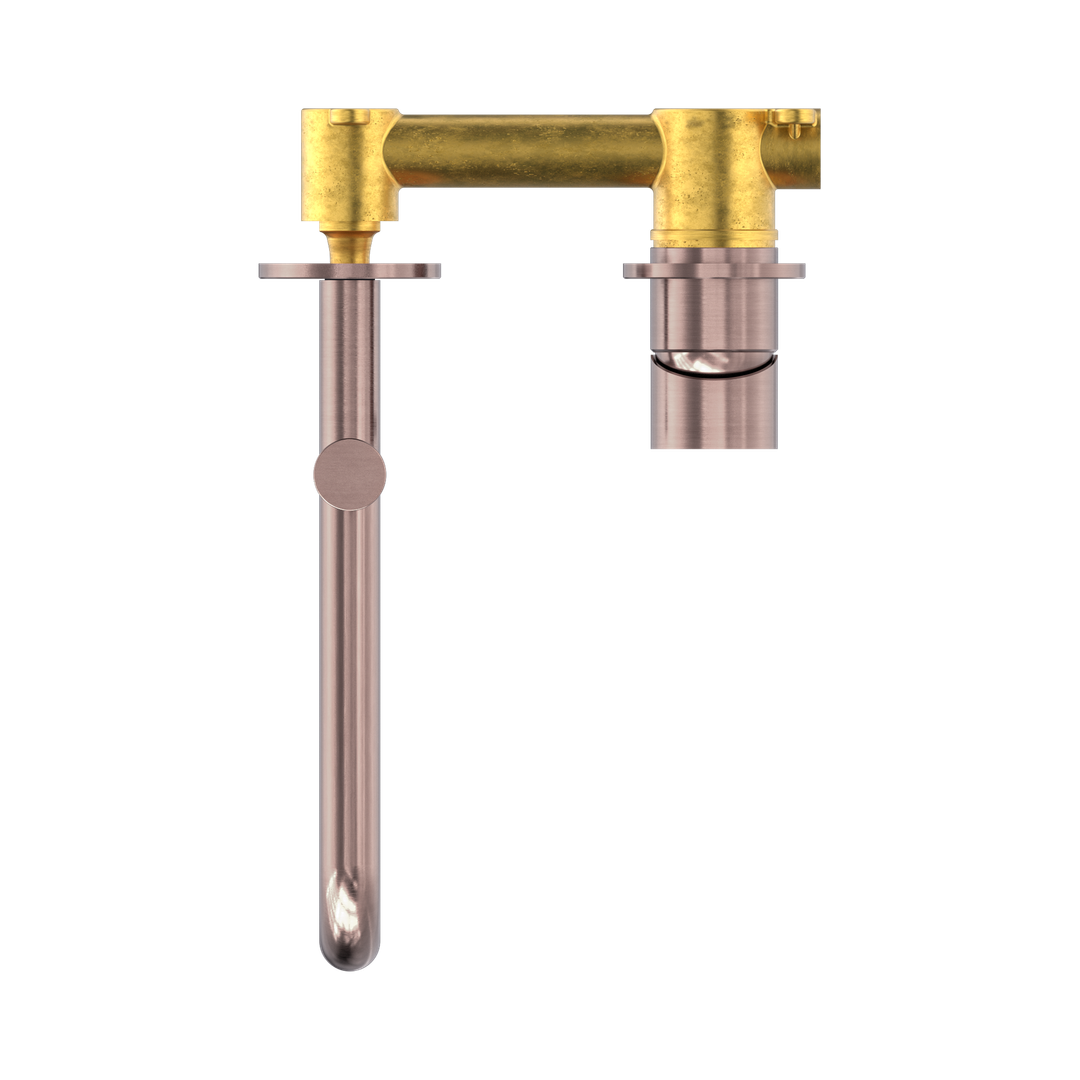 Mecca Wall Basin/Bath Nero Mixer Swivel Spout 225mm - Brushed Bronze Nr221910Rbz