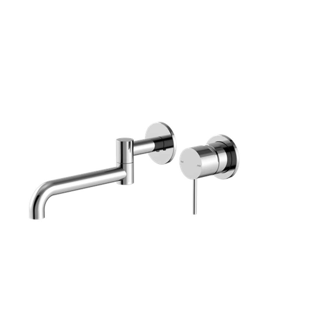 Nero Mecca Wall Basin/Bath Mixer Swivel Spout 225mm - Chrome