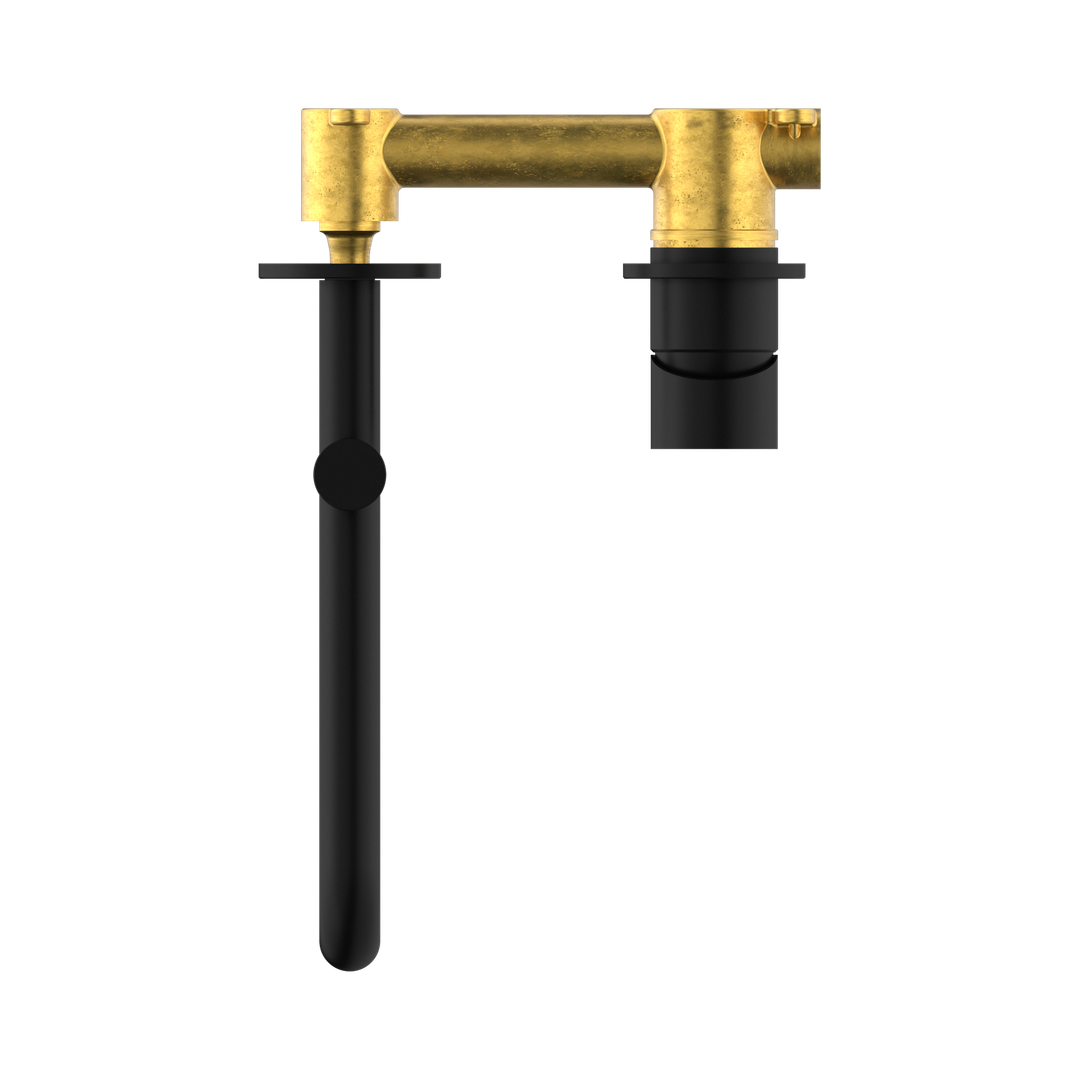 Mecca Wall Basin/Bath Nero Mixer Swivel Spout 225mm - Matte Black Nr221910Rmb