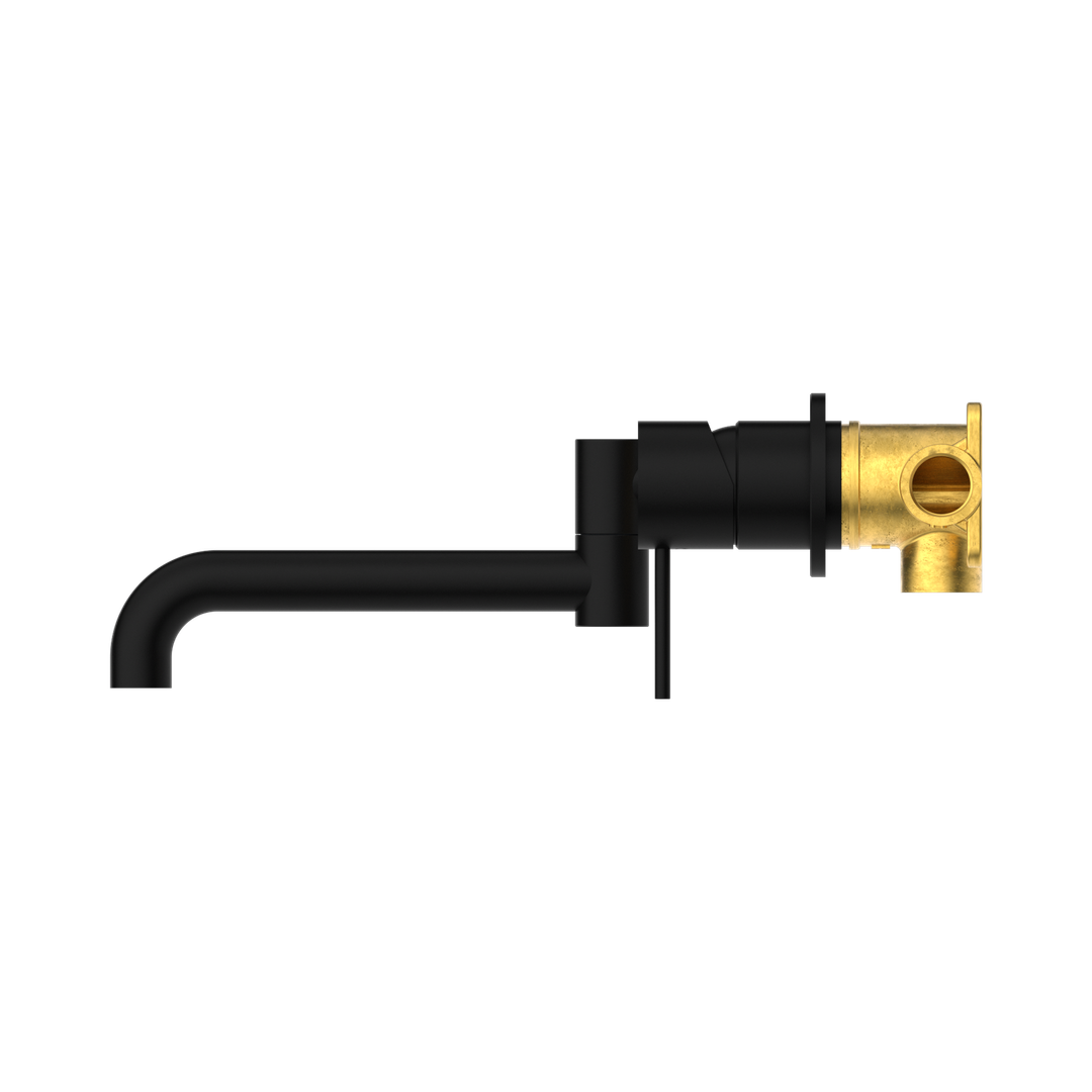 Mecca Wall Basin/Bath Nero Mixer Swivel Spout 225mm - Matte Black Nr221910Rmb