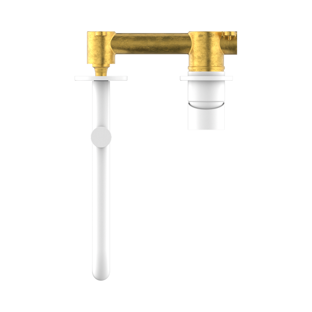 Mecca Wall Basin/Bath Nero Mixer Swivel Spout 225mm - Matte White Nr221910Rmw