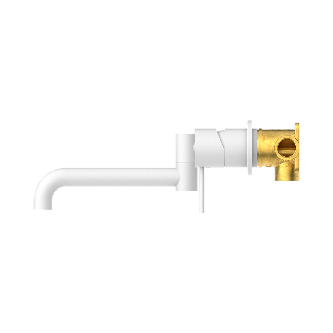 Mecca Wall Basin/Bath Nero Mixer Swivel Spout 225mm - Matte White Nr221910Rmw