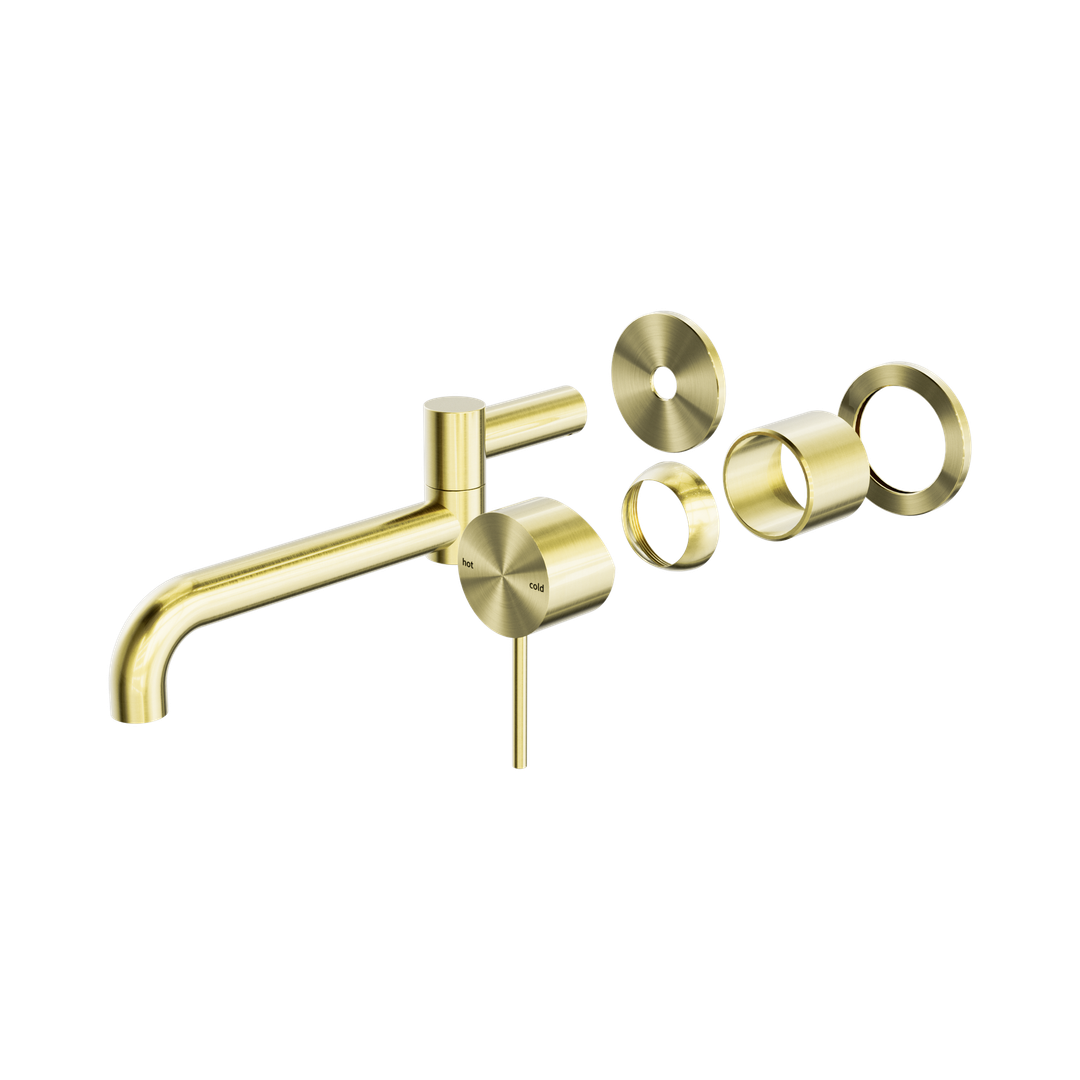 Nero Mecca Wall Basin/Bath Mixer Swivel Spout 225Mm Trim Kits Only - Brushed Gold