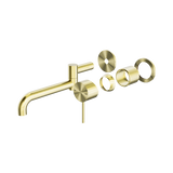 Nero Mecca Wall Basin/Bath Mixer Swivel Spout 225Mm Trim Kits Only - Brushed Gold