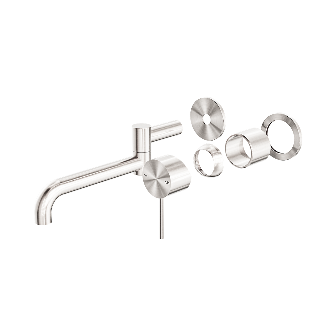 Nero Mecca Wall Basin/Bath Mixer Swivel Spout 225Mm Trim Kits Only - Brushed Nickel