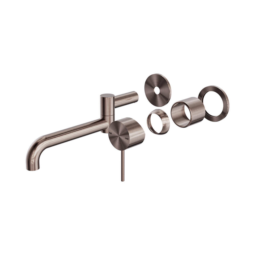 Nero Mecca Wall Basin/Bath Mixer Swivel Spout 225Mm Trim Kits Only - Brushed Bronze