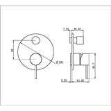 Mecca Shower Nero Mixer With Divertor Trim Kits Only - Chrome