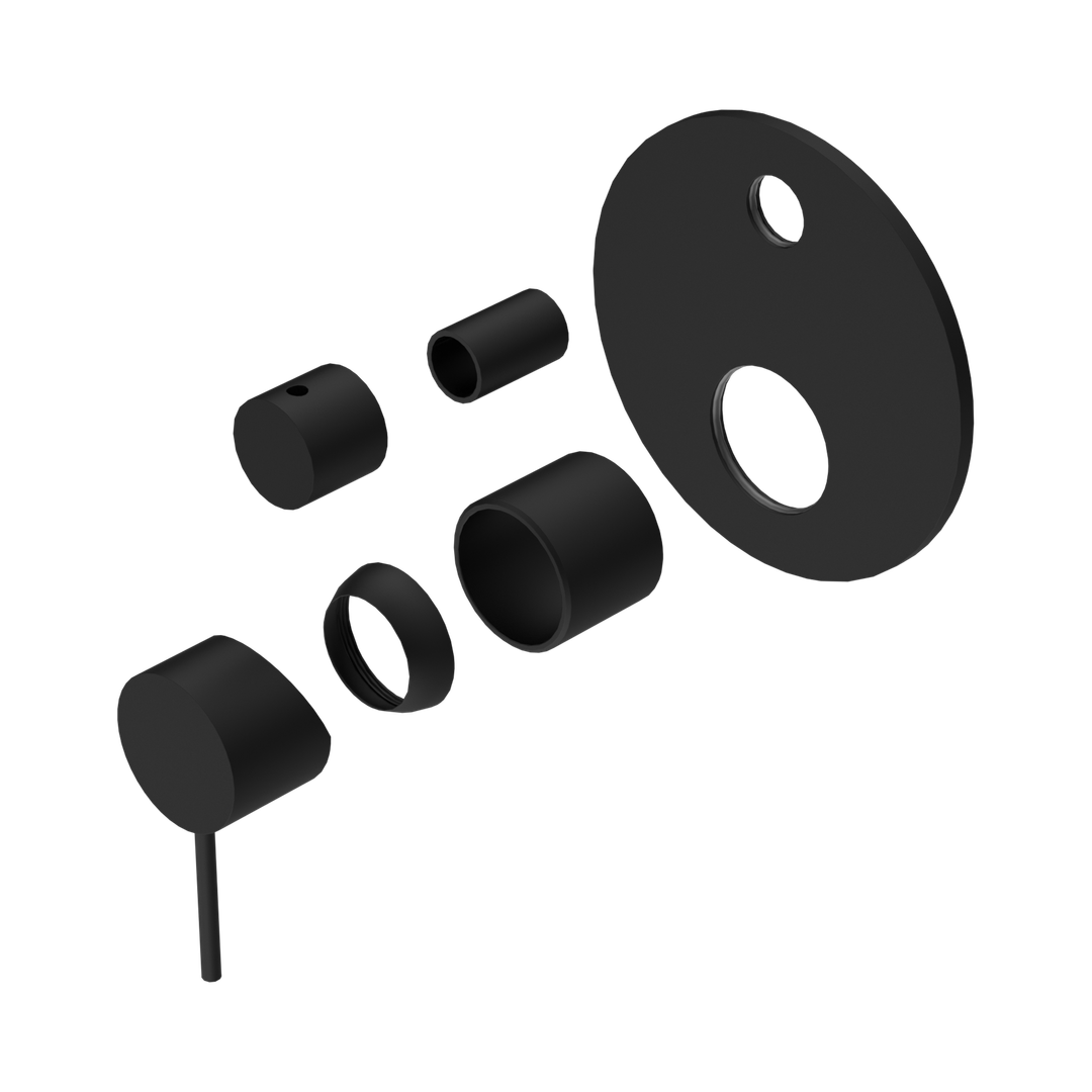 Nero Mecca Shower Mixer With Diverter Trim Kits Only - Matte Black