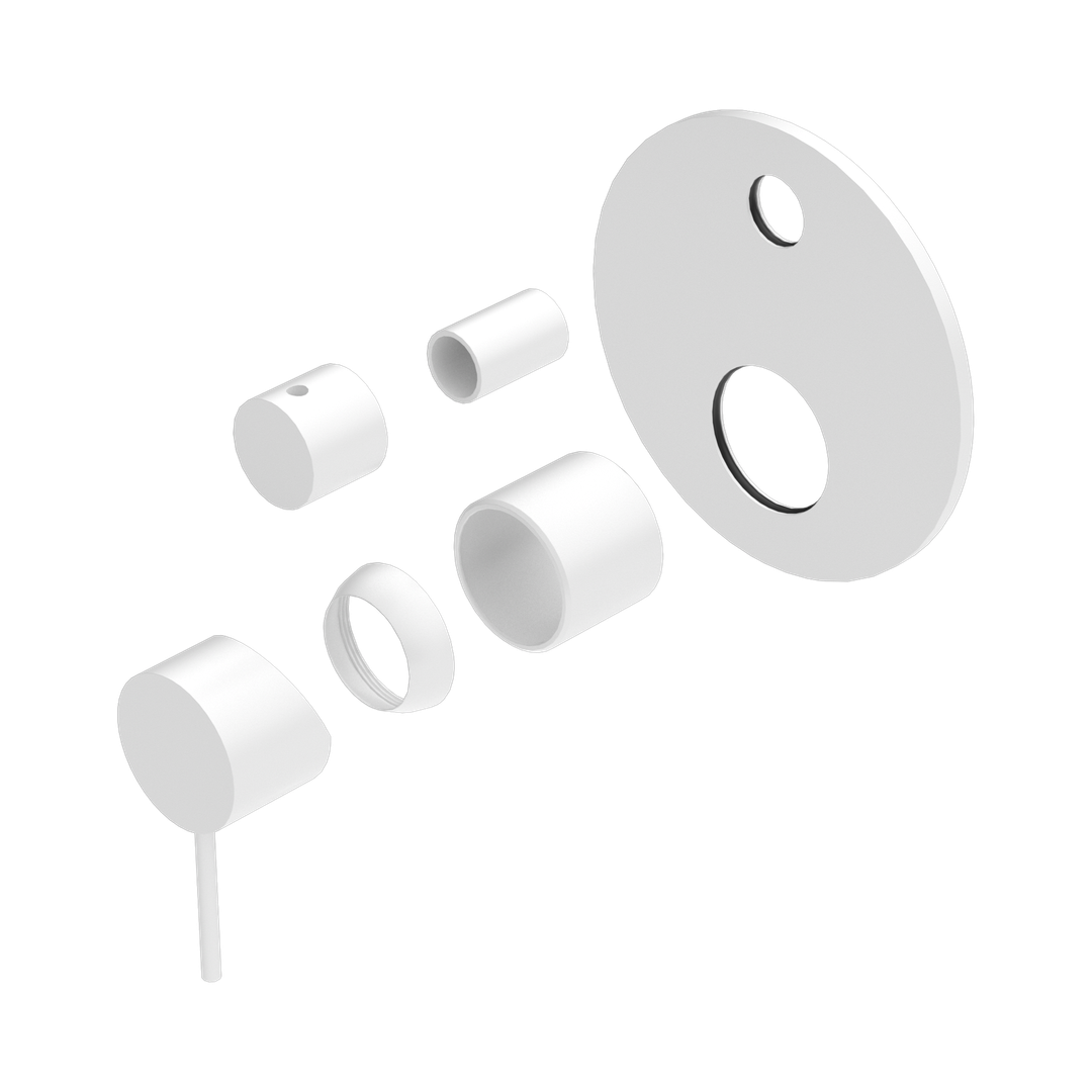 Nero Mecca Shower Mixer With Diverter Trim Kits Only - Matte White