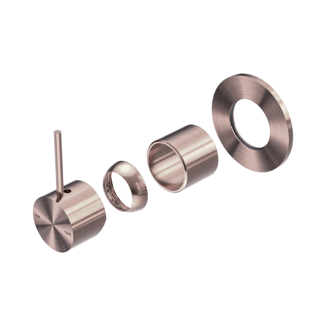 Nero Mecca Shower Mixer Handle Up 80Mm Plate Trim Kits Only - Brushed Bronze