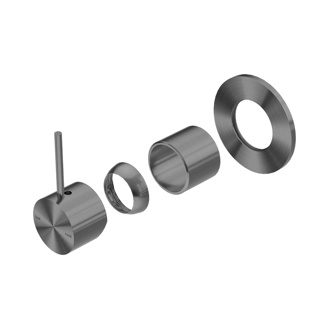 Nero Mecca Shower Mixer Handle Up 80Mm Plate Trim Kits Only - Gunmetal