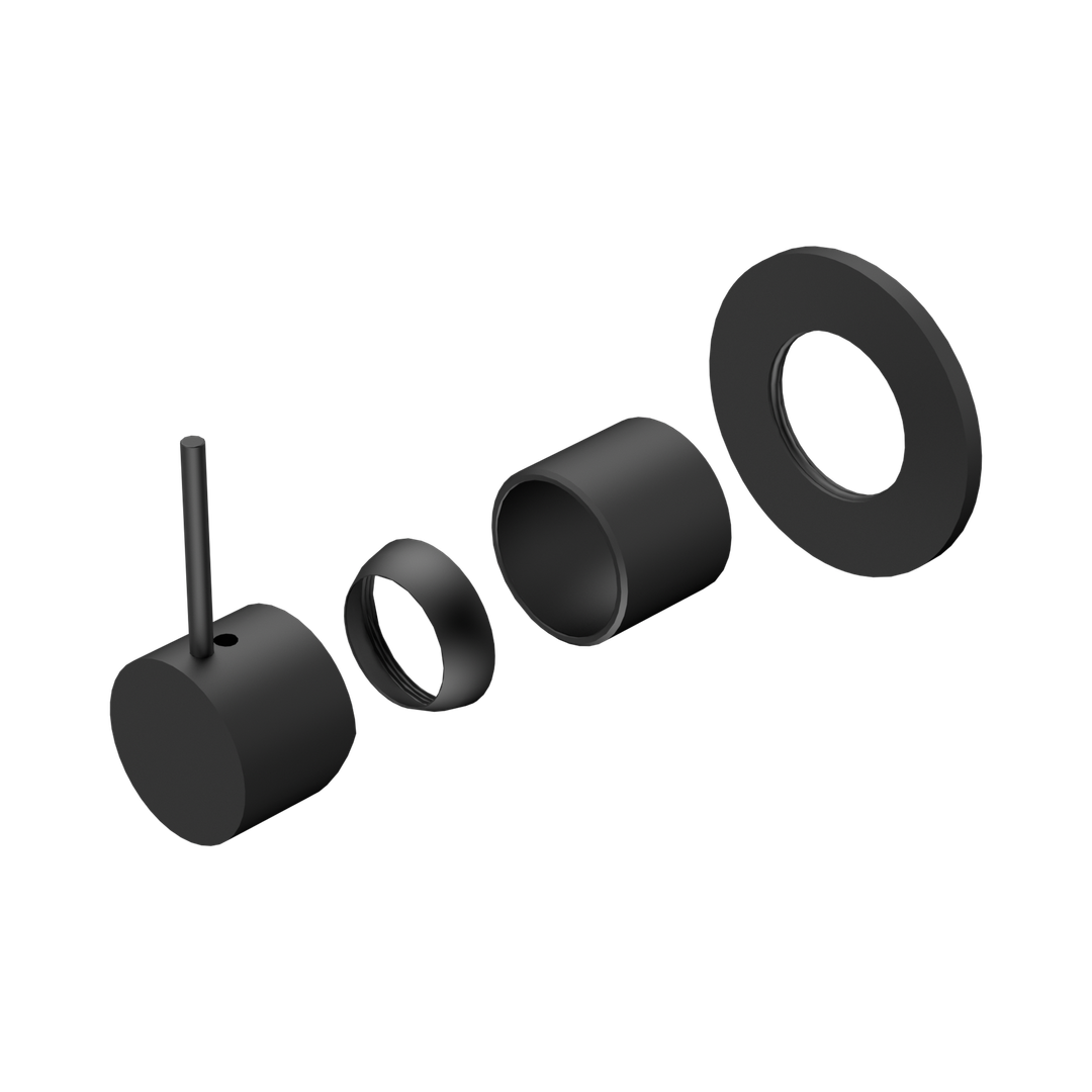 Nero Mecca Shower Mixer Handle Up 80Mm Plate Trim Kits Only - Matte Black