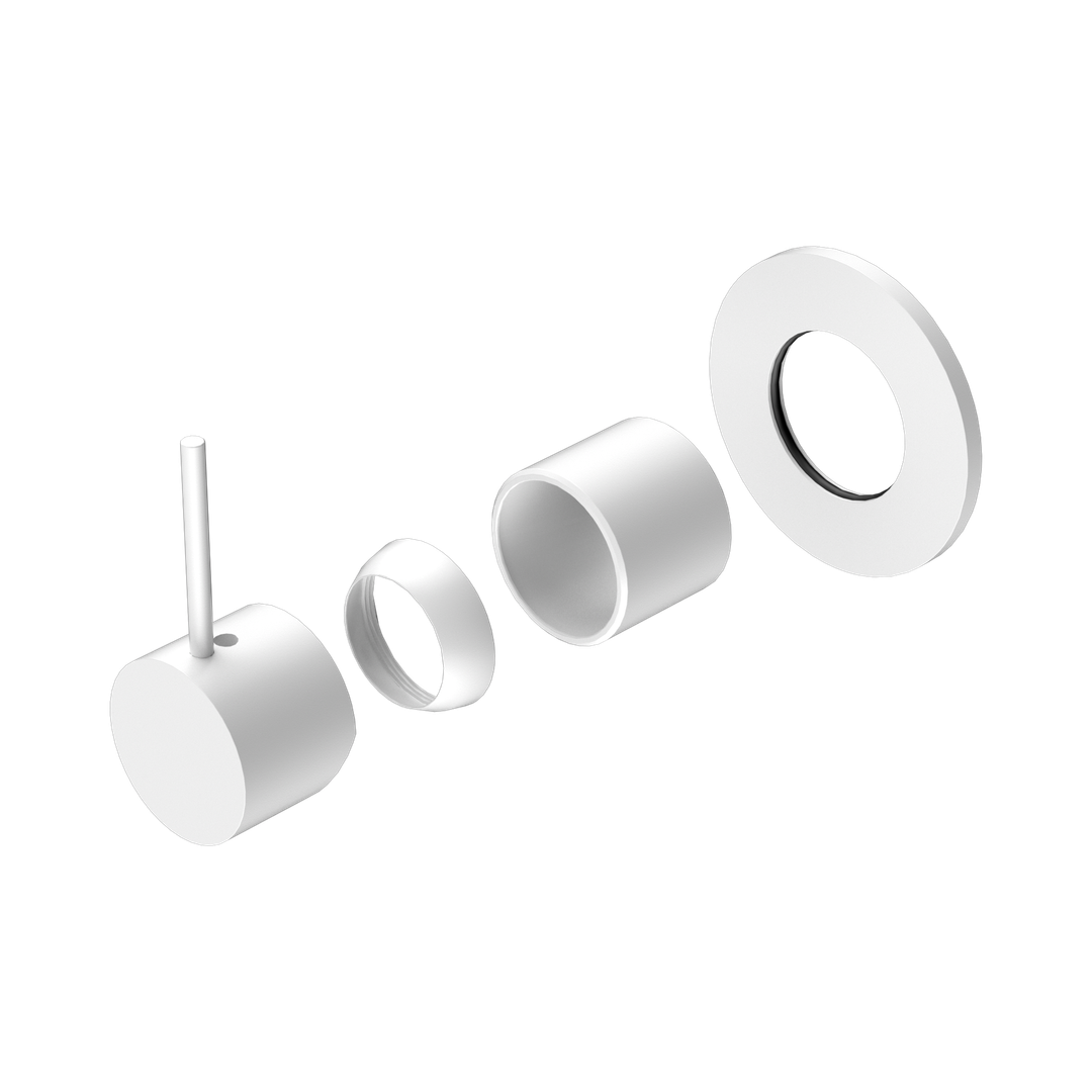 Nero Mecca Shower Mixer Handle Up 80Mm Plate Trim Kits Only - Matte White