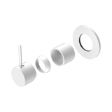 Nero Mecca Shower Mixer Handle Up 80Mm Plate Trim Kits Only - Matte White