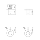 Nero Mecca Shower Mixer Handle Up 80Mm Plate Trim Kits Only - Brushed Nickel