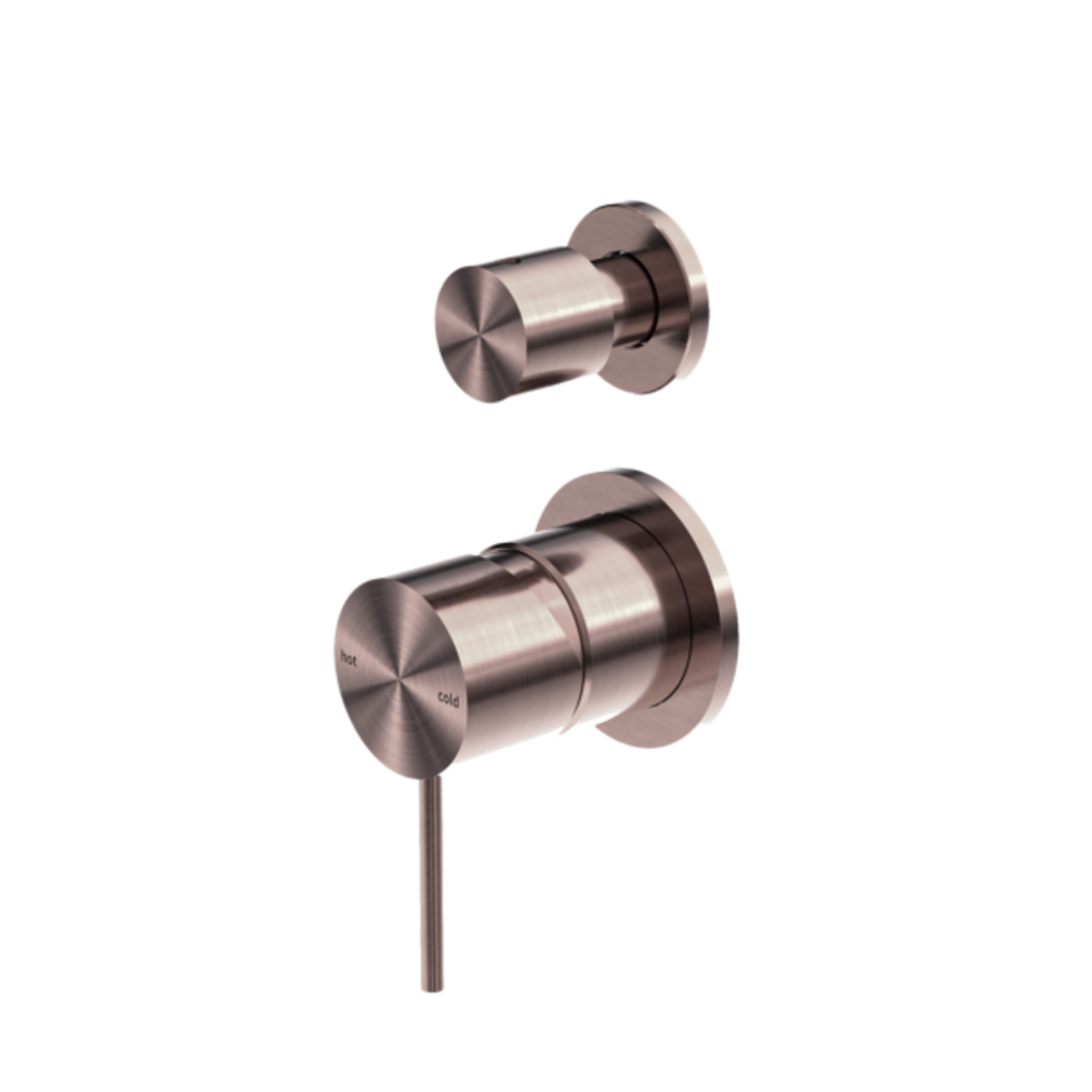 Nero Mecca Shower Mixer With Divertor Separate Back Plate - Brushed Bronze Nr221911Sbz