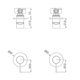 Nero Mecca Shower Mixer 80Mm Plate Trim Kits Only - Gunmetal