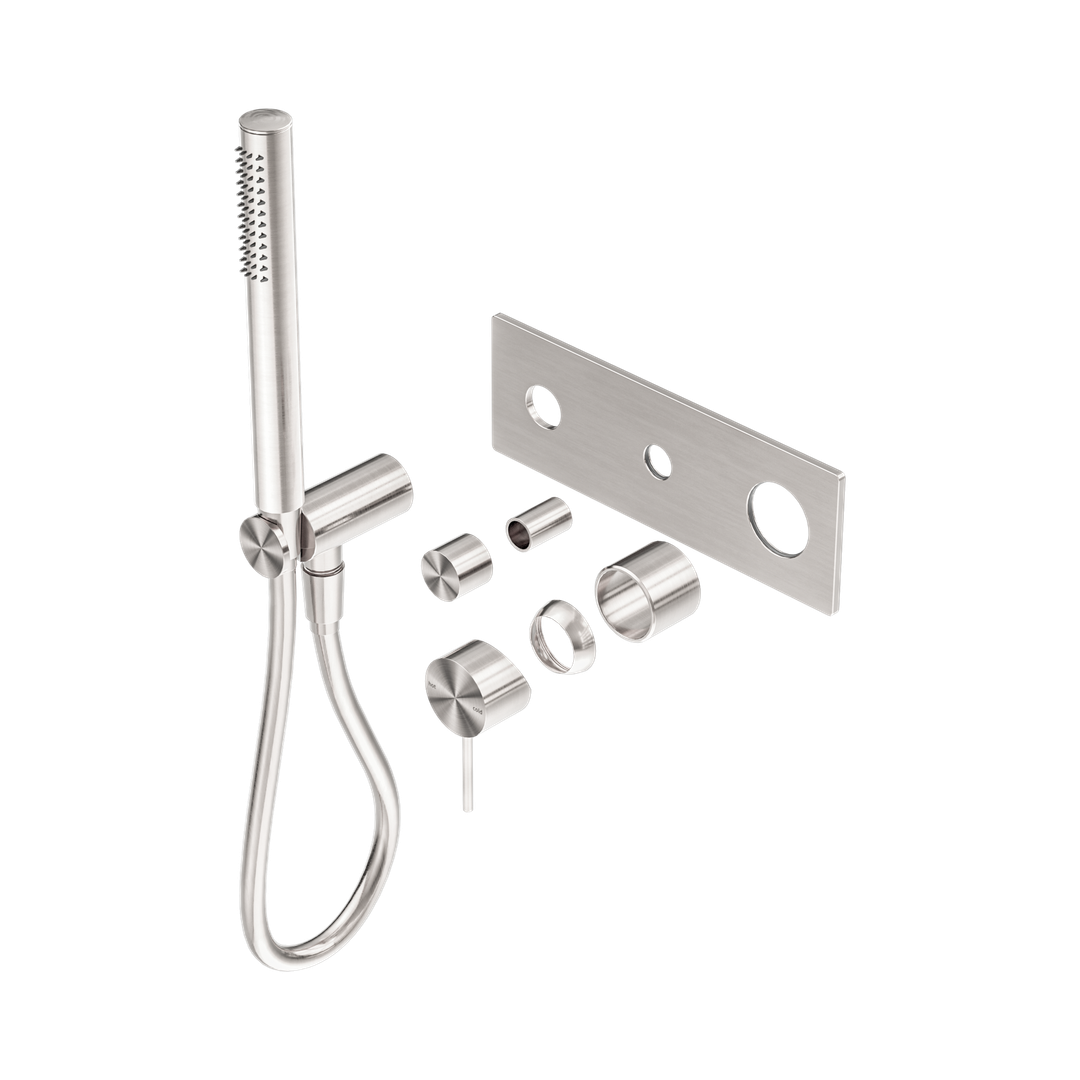 Nero Mecca Shower Mixer Diverter System Trim Kits Only - Brushed Nickel