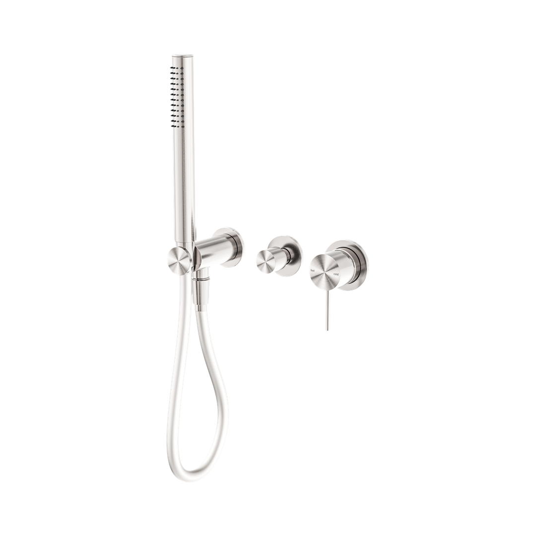 Nero Mecca Shower Mixer Diverter System Separate Back Plate - Brushed Nickel