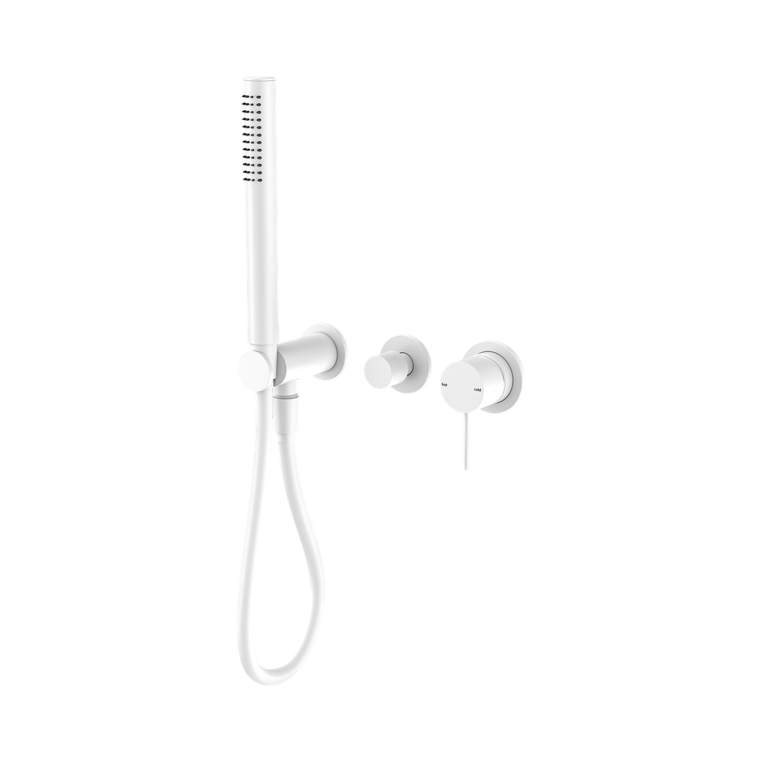 Nero Mecca Shower Mixer Diverter System Separate Back Plate - Matte White