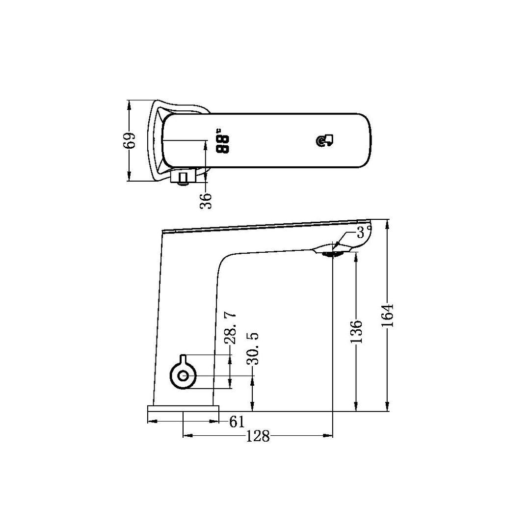 Claudia Sensor Nero Mixer - Matte Black