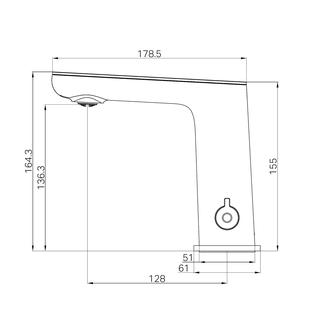 Claudia Sensor Nero Mixer With Black Top Display - Brushed Nickel