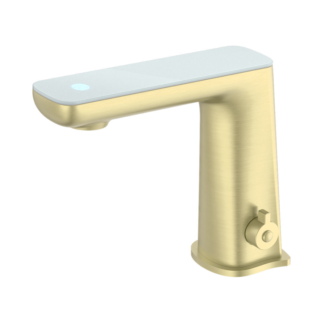 Nero Claudia Sensor Mixer With White Top Display - Brushed Gold