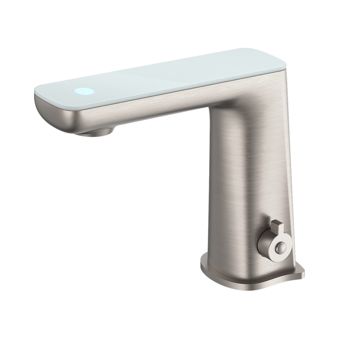 Claudia Sensor Nero Mixer With White Top Display - Brushed Nickel