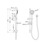Nero Dolce Project Rail Shower - Brushed Nickel