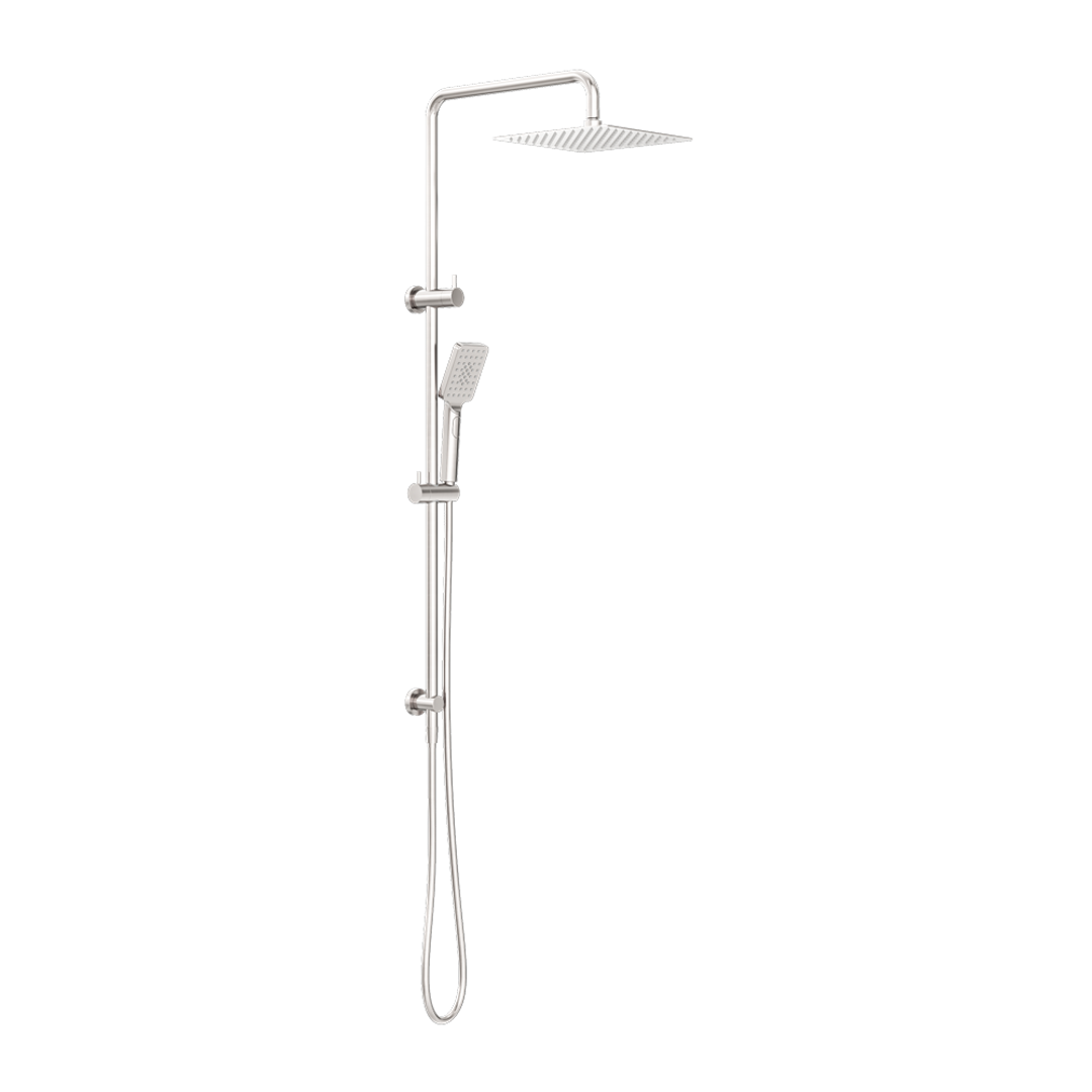 Nero Square Project Twin Shower - Brushed Nickel