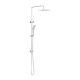 Nero Square Project Twin Shower - Brushed Nickel