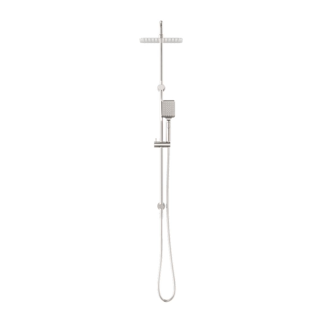 Nero Square Project Twin Shower - Brushed Nickel