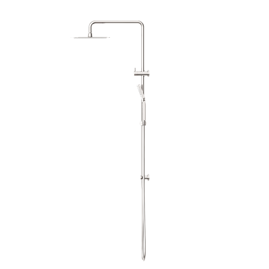 Nero Square Project Twin Shower - Brushed Nickel