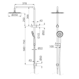 Nero Dolce II Twin Nero Shower - Matte Black