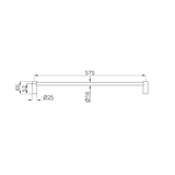 Nero New Mecca Single Towel Rail 600Mm - Matte Black