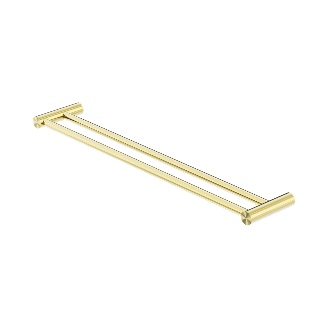 Nero New Mecca Double Towel Rail 600Mm - Brushed Gold