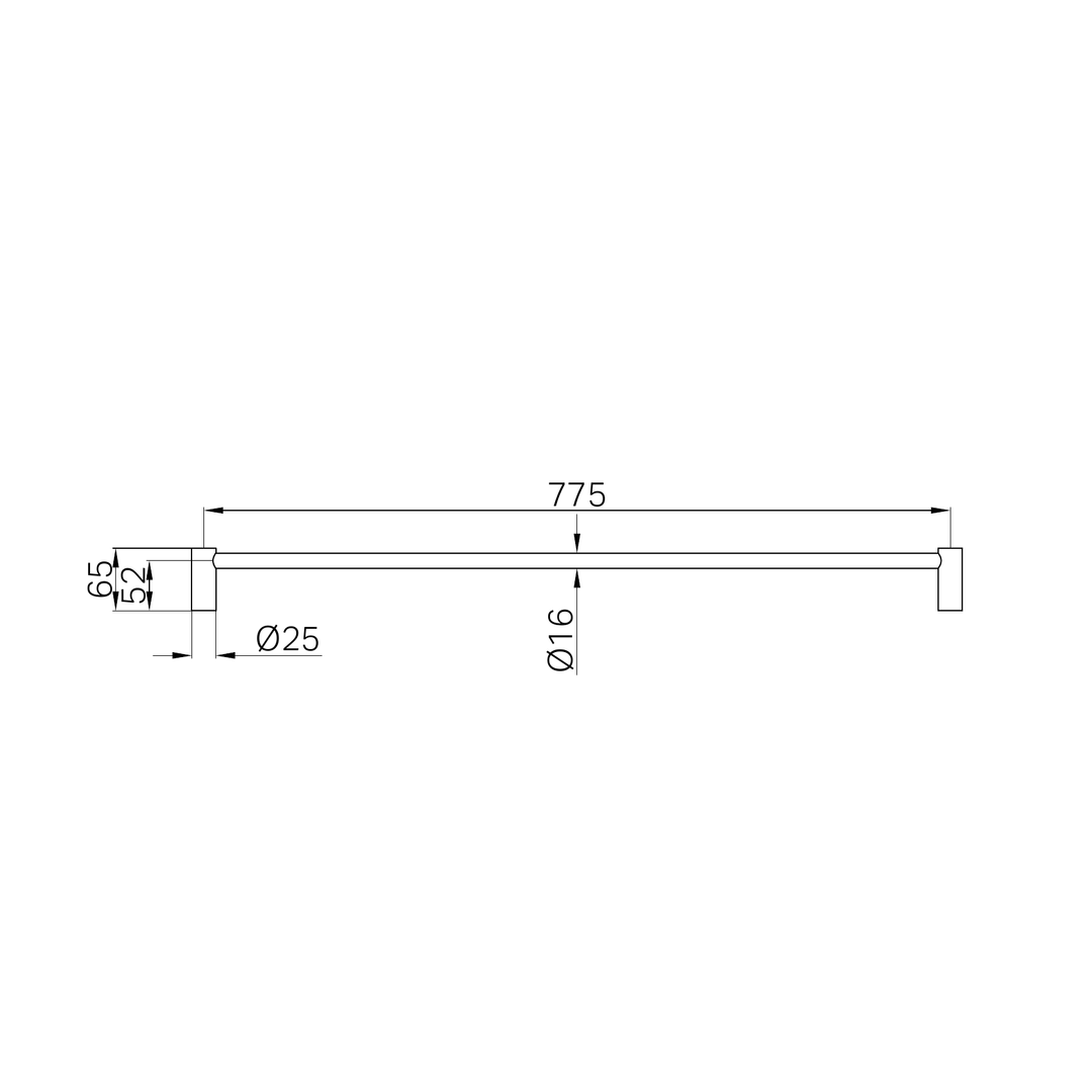 Nero New Mecca Single Towel Rail 800Mm - Brushed Bronze