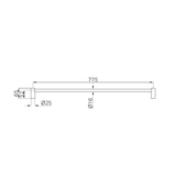 Nero New Mecca Single Towel Rail 800Mm - Brushed Bronze