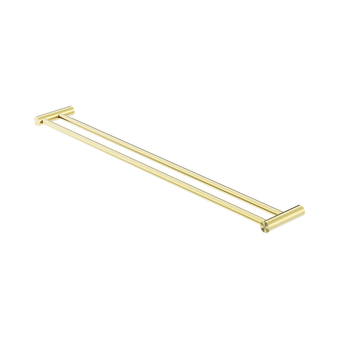 Nero New Mecca Double Towel Rail 800Mm - Brushed Gold