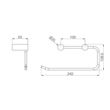 Nero New Mecca Hand Towel Rail - Chrome