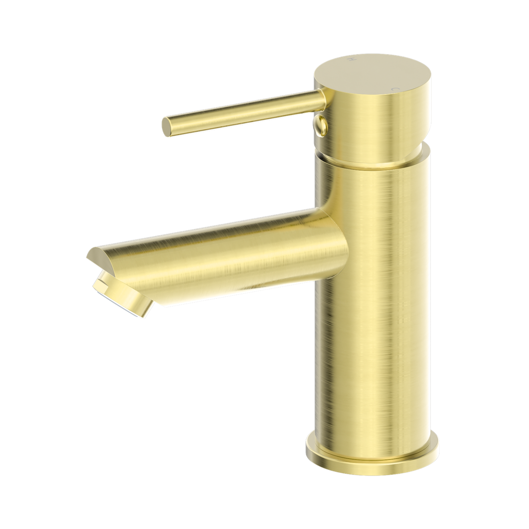 Nero Dolce Basin Mixer Straight Spout - Brushed Gold
