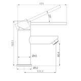 Dolce Care Basin Nero Mixer - Chrome