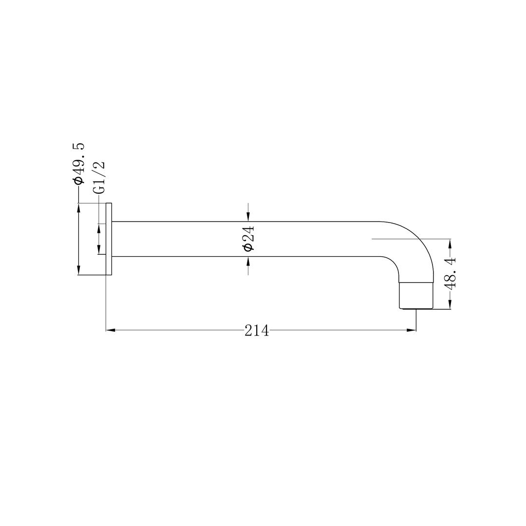 Nero Dolce Spout Only (200Mm) - Brushed Nickel