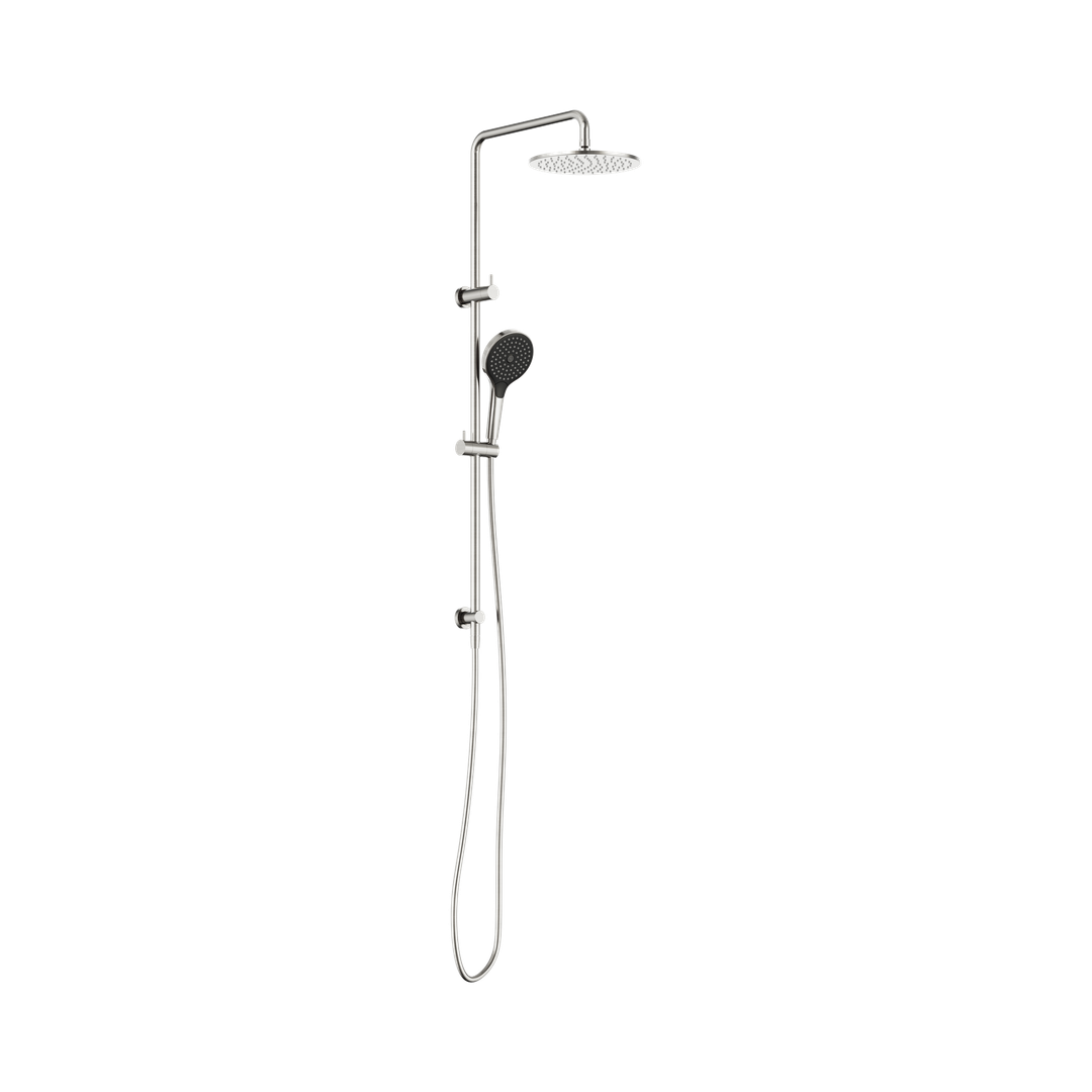 Nero Round Twin Shower With Air Shower II - Brushed Nickel