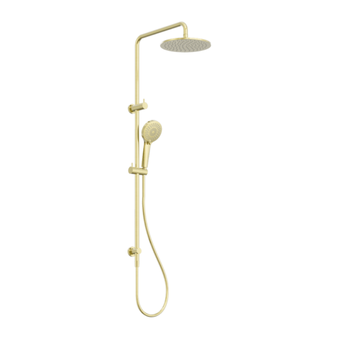 Nero Round Twin Shower - Brushed Gold
